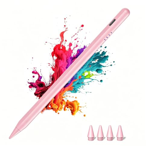 iPad Stift für Apple iPad 2018-2026 mit Fast Charging/Palm Rejection | Neigungssensitivität,Tablet Pencil für iPad A16 11/10/9/8/7/6, Pro M5/M4/12.9/11, Air M4/M3/M2/5/4/3, Mini 6/5-Rosa