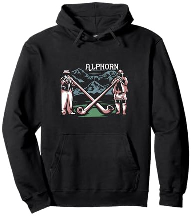 Suonatore Corno Alpino Dedizione Musicale Alphorn Felpa con Cappuccio