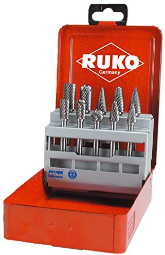RUKO 116003 - Juego de 10 fresas de metal duro con vástago de 6 mm