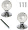 Pair of Internal Mortice Glass Door Knobs - Glass Ball Chrome Pair