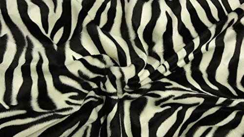 StoffBook SCHWARZ/WEIß KURZFLOR ZEBRA TIERFELL FELLSTOFF STOFF STOFFE, C117