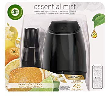 Air Wick Essential Mist - Aparato y Recambio de Ambientador Difusor, Pack de 1 aparato y 1 recambio, Negro, 2 Unidad (Paquete de 1), El embalaje puede variar