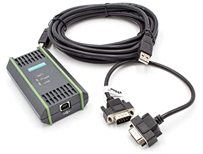 vhbw USB Programmierkabel kompatibel mit Siemens Simatic S7-200, S7-300, S7-400 Steuerungssystem - Verbindungskabel, 5 m - Ersatz für 6GK1571-0BA00-0AA0, 6ES7972-0CB20-0XA0