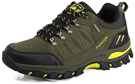 WOWEI Wanderstiefel Wanderschuhe wasserdichte Outdoor Sportlich Gleitsicher Bequem Leicht Bergstiefel Trekking Schuhe Damen Herren Wanderhalbschuhe, Army Green, 41 EU
