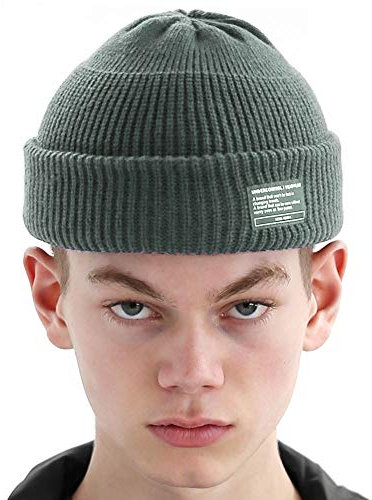 UNDERCONTROL Winter Trawler Fisherman Beanie Herren Damen Unisex Stylische einfarbige Docker-Totenkopfmütze zum Aufrollen, Uhrenkappe, Farbpaket (Grün)