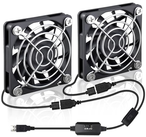 2 Packs Wathai 60mm x 10mm USB Computer Fan 5V with Speed Control DC Brushless Cooling Fans for Charger PC Case Router Raspberry Pi Radiator Cooler Ventilation