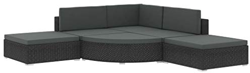 Tidyard Modulare Bauweise Rattan-Gartensofagarnitur Garten Lounge Set M?Bel-Set Lounge-Set Gartensofa-Set Mit Auflagen & Sitzpolster Rückenpolster,Sofa-Mittelstück,Ecksofa,Poly Rattan