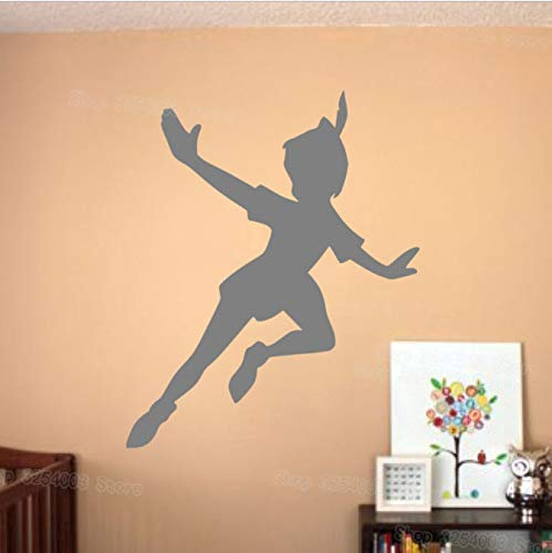 Peter Pan Wandtattoo Kinderzimmer Vinyl Wandaufkleber Für Kinderzimmer Cartoon Kunst Aufkleber Jungen Zimmer Mädchen Zimmer Nettes Dekor Wandbild 42X51Cm