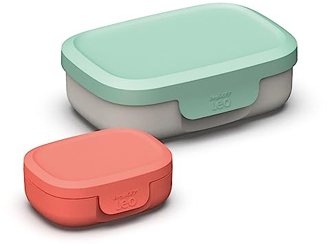 Berghoff 3950230 Set 2 Fiambreras Apilables, Aptas Microondas, Aptas Lavavajillas, Rojo, Verde/Gris