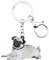 DUOWEI Cute Mops Hund Schlüsselanhänger Acryl Haustiere Schlüsselring Handtasche Dekoration für Frauen Mädchen Charme Geschenke (Weiß)