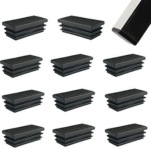 Zaky 18 Stück Lamellenstopfen für Rechteckrohre 60 x 40 mm Vierkantrohr schwarz Kunststoffverbinder