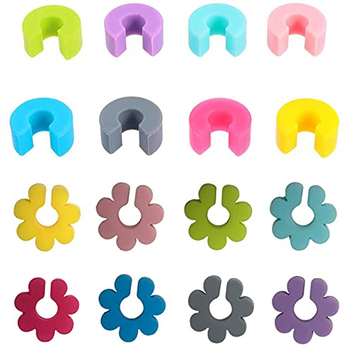 16 Pièces Marqueurs De Verre À Vin,Réutilisables Marqueurs De Verre À Vin Marqueurs De Charme De Boisson Colorés Silicone Marqueur Pour Verre À Vin Identificateurs De Verre Pour Les Marqueurs De Tasse