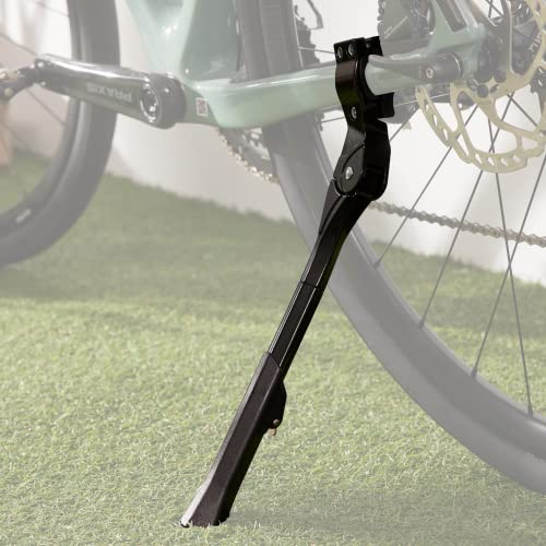 N+1 Adjustable Rear Side Bike Kickstand for Mountain, Road, City Bikes, 26-29 Inch, Black, Aluminium, Supports up to 77lbs, Anti-slip, Easy Install, 12-Month Warranty