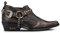 Scarpe da Uomo in Pelle Coccodrillo Bronzo con Fibbia in Metallo e Perno Stile Punk da Cowboy Winklepickers 42