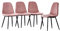 AINPECCA Set of 4 Velvet Dining Chairs Ergonomic Backrest Thickened Cushion with Matte Metal Legs for Dressing Lounge Living Room Office Bedroom(Rose)