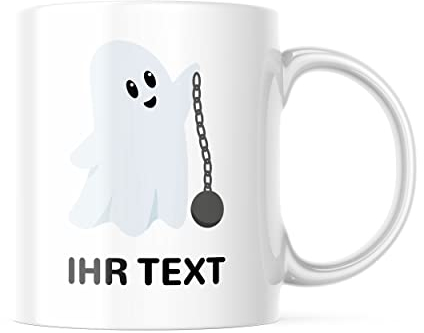 STEMPEL-FABRIK Keramiktasse mit Aufdruck - Gespenst - Personalisierte Kaffeetasse - Kaffeebecher - Bedruckte Tasse mit Name - Teetasse - Geschenkideen zum Geburtstag und Halloween - Namenstassen
