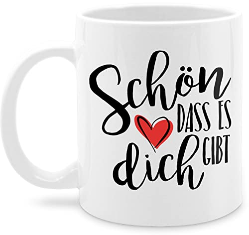 Tasse Tassen 325ml - Statement Sprüche - Schön dass es dich gibt - 325 ml - Weiß - mit spruch danke spruchtasse sarkasmus sprüchen liebe kaffeetasse groß schönem spruchtassen spruechen das