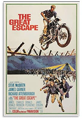 LAOAYI Filmposter The Great Escape Geschichte Abenteuer TV-Poster Raum Ästhetik Poster Leinwand Poster Schlafzimmer Dekoration Sport Büro Dekoration Geschenke 60 x 90 cm