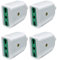 4 Pezzi Presa Elettrica, Presa Bipasso 2P+T 10/16A, Compatibile Con Spina Italiana 10A e 16A (Bianco)