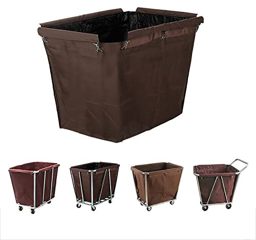 ZYFC Extra Große Ersatzbeutel für Wäschekörbe, Gewerbliche Wäschewagen, Oxford-Stoff, Metall, Eisenhaken, Maschinenwaschbar, Ersatz-Stoffbeutel (Color : Brown, Size : Metal Lock)