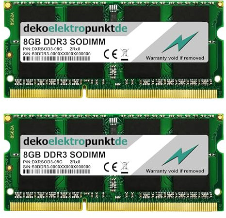 dekoelektropunktde 16GB Kit (2x8GB) Memoria RAM Adatta per ASUS X550JX X551MA, DDR3 SODIMM PC3