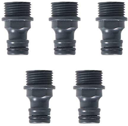 5 Stück Gartenschlauch Wasserhahn Nippel, Schlauchverbinder 1/2 Zoll Außengewinde Schnellkupplung G1/2 Schlauchanschluss Gartenschlauch Anschluss Set für Wasserhahn Adapter