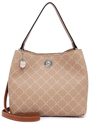 Tamaris Damen Schultertasche Anastasia sand/braun/weiß One Size