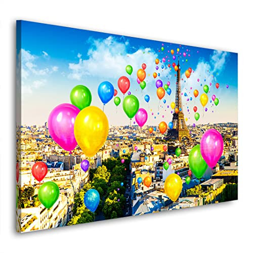 Kunstgestalten24 Aludibond Bild Paris Eiffelturm Balloon Wandbild Kunstdruck Raum- u. Wanddekoration Übergrößen
