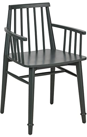 Statement Furniture Queensbury Dining Chair with Arms. Wooden Armchair with modern slatted back. ASSEMBLED (Bottle Green)