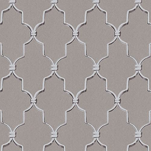 BRICOFLOR Art-déco-Tapete | Orientalische Tapete grau | Elegante Vliestapete mit Ornament Muster für Wohnzimmer und Esszimmer | Orient Mustertapete mit Vinyl