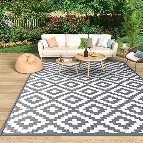 Mokani Tappeto da esterno (150x240cm), Tappeto per esterni, antiscivolo, in plastica, resistente ai raggi UV, impermeabile, per giardino, patio, spiaggia, picnic, campeggio, cortile