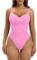 YIANNA Donna Shapewear Body Contenitivo Modellante Perizoma Bodysuit Pancera Dimagrante Shaper Pancia Piatta Contenitiva Rosa S - M 5215