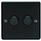 SHPELEC® Premium Round Edge Matt Black Electrical Wiring Accessory Range - Stylish and Durable (Two Gang LED Dimmer Switch (Double))