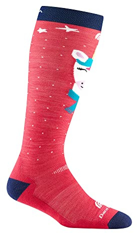 Darn Tough Kids Magic Mountain Over-The-Calf Midweight Ski & Snowboard Sock (Style 3807) - Raspberry, Large