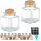 Relaxdays Gewürzgläser 20er Set, Gewürzdosen Glas, 50 ml, mit Etiketten, Stift & Trichter, Korkdeckel, transparent/natur