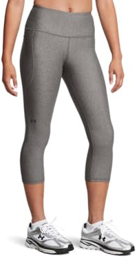 Under Armour HeatGear - Pantaloni Capri da Donna a Vita Alta con Tasche