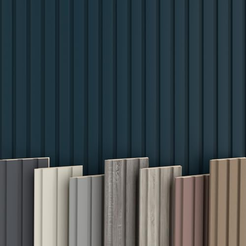 BEATS Lamellen 2,75m HEXIM - MDF Holz Lamellenwand Wandpaneele Lamellenverkleidung Wandverkleidung Lamellenpaneele Holzpaneele Natur (4 Paneele & Zubehör, Beats De Luxe Ocean)