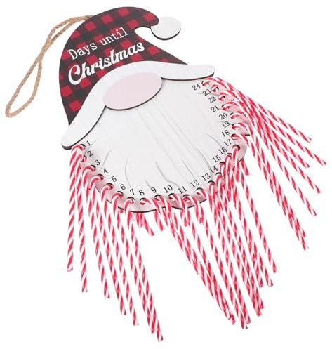 ifundom Zwergen-adventskalender Aus Holz Weihnachtskalender Zum Aufhängen Countdown-kalender Für Zuhause Weihnachtsdekoration Mit Kunststoffseil