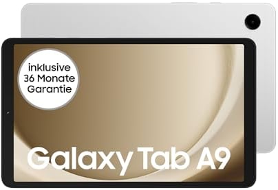 Samsung Galaxy Tab A9 Wi-Fi Android-Tablet, 64 GB Speicherplatz, Großes Display, Satter Sound, Simlockfrei ohne Vertrag, Silver, Inkl. 3 Jahre Herstellergarantie [Exklusiv bei Amazon]