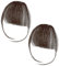 EUPSIIU 2 Stücke Clip in Pony, Hair Bangs Clip in Extensions, Haarverlängerung Clips, Natürliche Clips in Pony Haarteil für Frauen Pony Extension Echthaar für Das Tägliche Tragen (DunkelBraun)