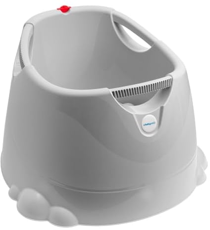 baby-walz Basics Badeeimer Deluxe XL grau - Schnellentleerungsstopfen mit Sicherheitsschlüssel - integrierte Wasserstandsanzeige - ab 12 bis 36 Monate