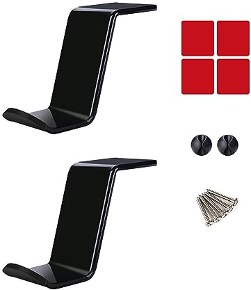 MoreChioce 2 Stück Untertisch Controller Halter Halterung, Universal Game-Controller-Halterung Kopfhörer Ständer Wandhalterung Controller-Headset-Ständer Controller-Display-Ständer,Schwarz