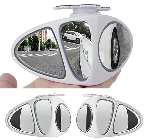 2 Stück Auto Toter Winkel Spiegel für Audi A6 C7 2013-2023, 360 ° Drehbare Einstellbarer Weitwinkel Rückspiegel, Wasserdichte HD Blind Spot Spiegel Zusatzspiegel,B White