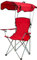 HUOLE Chaise de Camping Pliante, Fauteuil Camping Extérieur avec Auvent, Porte-gobelets et Sac de Transport, Idéal pour Plage, Pêche, Barbecue, Pique-Nique, Charge 120 KG-50 * 50 * 90/120CM-Rouge-1PC