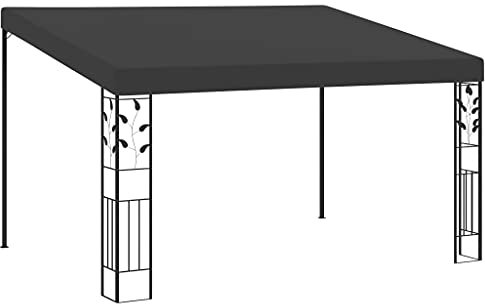 Homgoday Mobile Gazebo a Parete 4x3x2,5 m Antracite, Gazebo da Giardino, Gazebo Ombrellone da Giardino Spiaggia Pesca Esterno Antivento per Arredo Giardino Terrazzo Ambienti Decor da Mobili