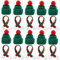 RANJIMA 20 Stück Mini Weihnachtsmütze und Schal Set, Mini Weihnachten Strickmütze Weihnachts Weinflasche Abdeckung Topper Hut Puppen Hut Klein Nikolausmütze für Tischdeko Flaschendeko Weihnachtsfeiern