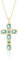 Linawe Kreuzkette Kreuz Kette Gold Halskette Damen, Aquamarin Blau Kettenanhänger Goldkette, Diamant Geburtsstein Kristall Kette mit Kreuz Anhänger, Vergoldete Damenkette Schmuck