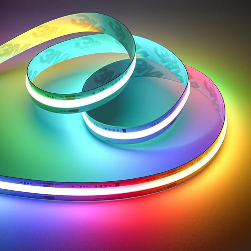 OULARA COB LED Streifen RGB Smart IC Pixel Adressierbare 10M,DC24V Farbe Wechselnde LED Streifen Mehrfarbige und weiß Tape Licht für DIY Dekoration(Controller & Adapter separat erhältlich)
