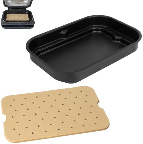 WEBROIL Grill Plate & Air Fryer Liners for Ninja FG551 Foodi Smart XL 6-in-1 Indoor Grill, Disposable Perforated Paper & Non-Stick Air Frying Griddle Pan for Ninja Air Fryer Accessories,14.2'' x 9.9''