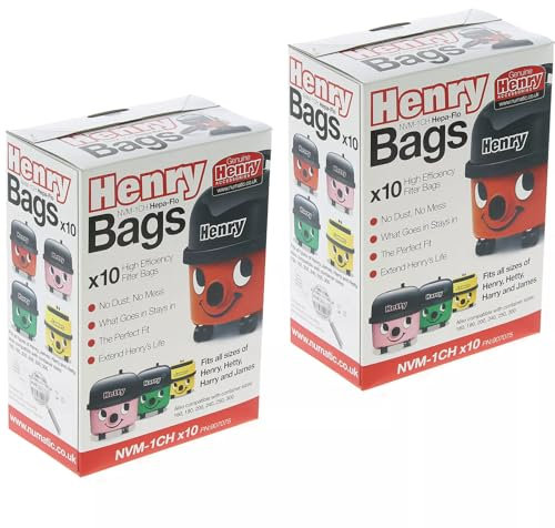 Masterpart Hepa-Staubsaugerbeutel für Numatic Henry Staubsauger NVM-1CH, 20 Stück